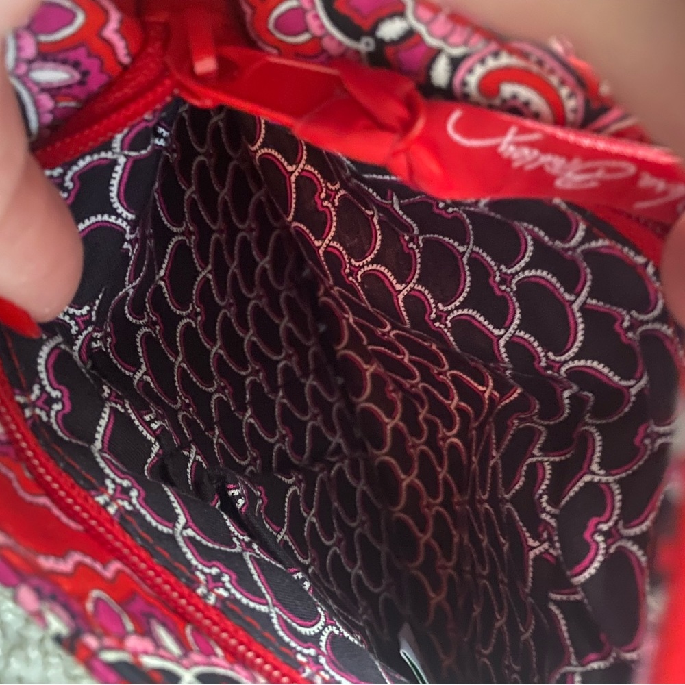 VERA BRADLEY small tote retired red frankly scarlet pattern purse bag NWT - Picture 7 of 7